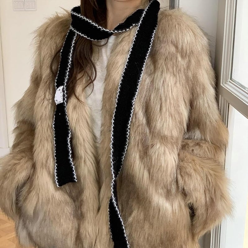 Unisex Soft Narrow Long Ribbon Scarf With Hook Sewn Fringes For Fall Winter - Image 4