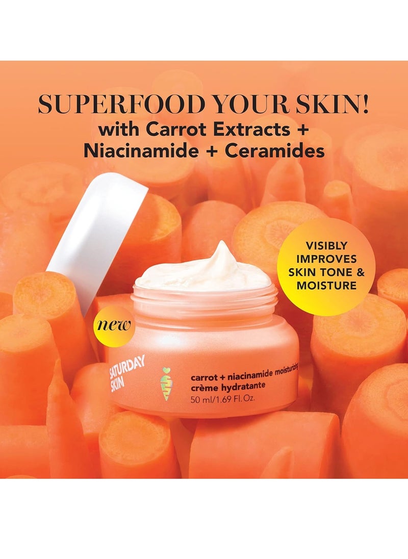 saturday skin Saturday Skin Face Moisturizing Cream with Carrot, Niacinamide, Ceramides & Centella Asiatica, Peptide, Paraben-Free, Sulfates-Free, Fragrance-Free, Anti Wrinkle Facial Cream(1.61 Ounce)  - Image 2