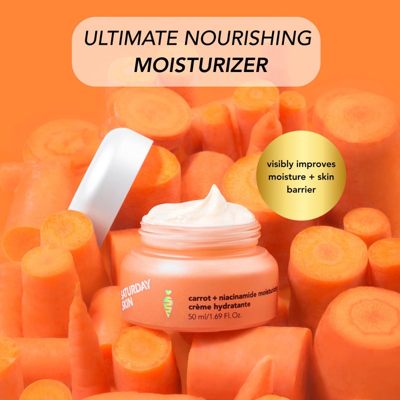 Saturday Skin Face Moisturizing Cream with Carrot, Niacinamide, Ceramides & Centella Asiatica, Peptide, Paraben-Free, Sulfates-Free, Fragrance-Free, Anti Wrinkle Facial Cream(1.61 Ounce) - Image 2