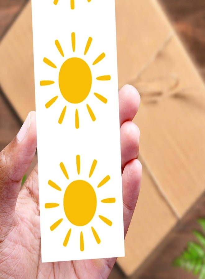 Prakruthi Pulp Art حواف لوحات الإعلانات للفصول الدراسية، والعودة إلى المدرسة، والمكاتب، وتزيين الحفلات - تصميم شمس صفراء - عرض 3 بوصات × طول 30 بوصة (16 شريطًا) - Image 3