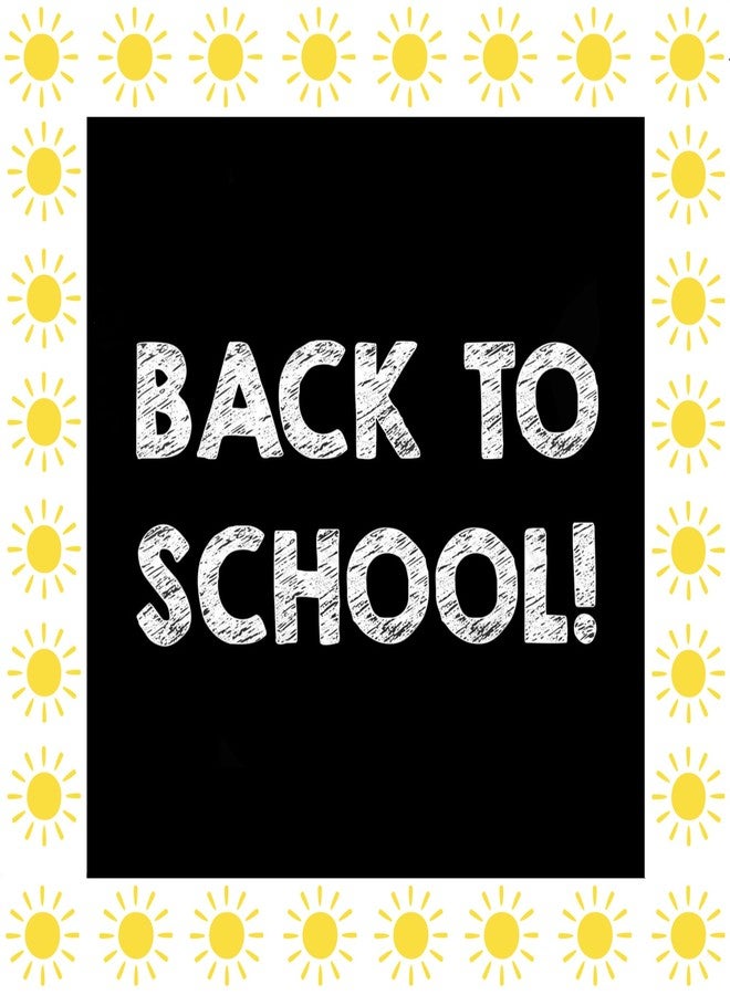 Prakruthi Pulp Art حواف لوحات الإعلانات للفصول الدراسية، والعودة إلى المدرسة، والمكاتب، وتزيين الحفلات - تصميم شمس صفراء - عرض 3 بوصات × طول 30 بوصة (16 شريطًا) - Image 4