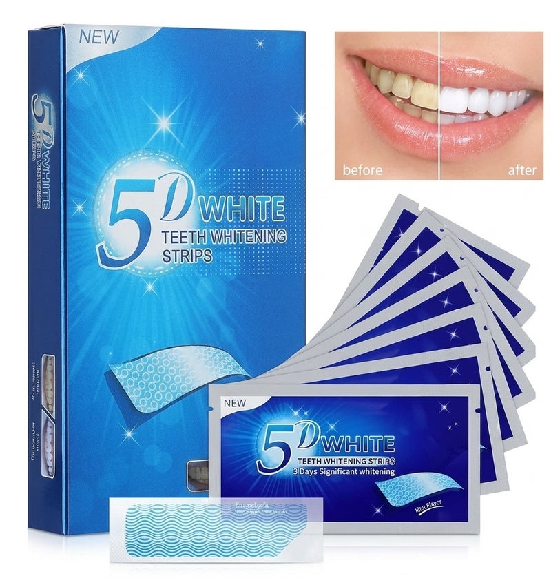 شرائط تبييض الأسنان خماسية الأبعاد، 10 قطع - Image 1