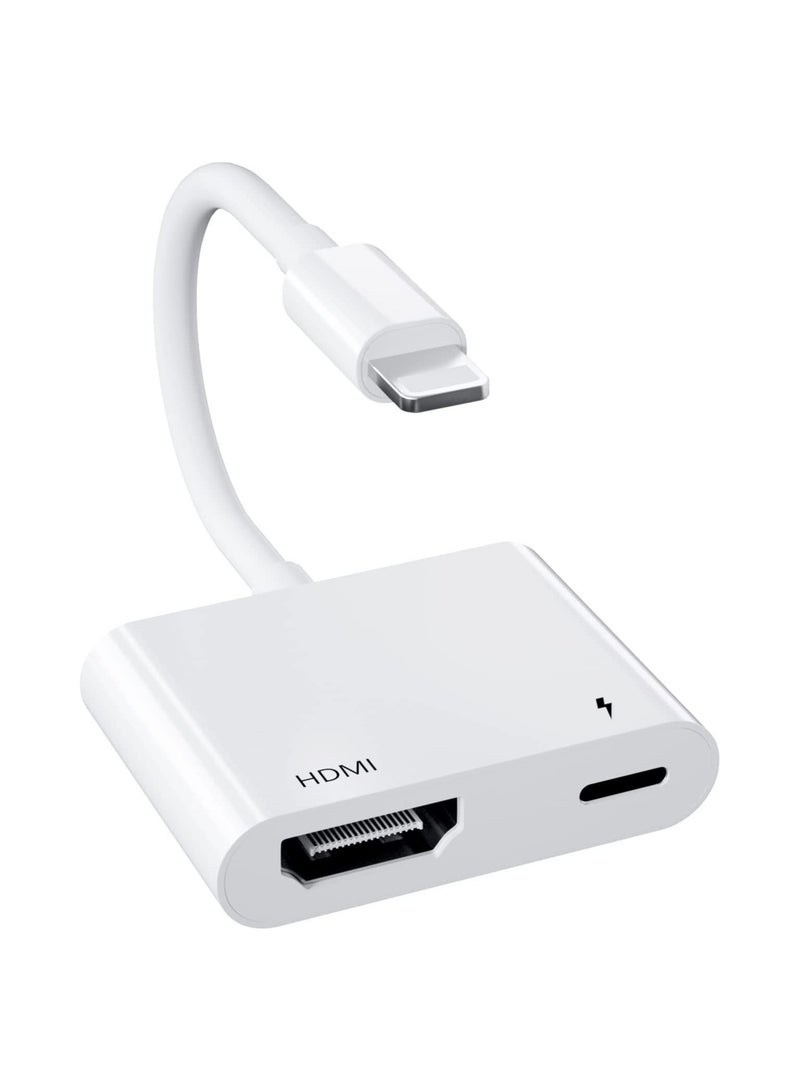 Lightning to HDMI Adapter,Digital AV Adapter iPhone,iPad to HDMI,(No Need Power) 1080P Video & Audio Sync Screen Connector Compatible iPhone,iPad - Image 1
