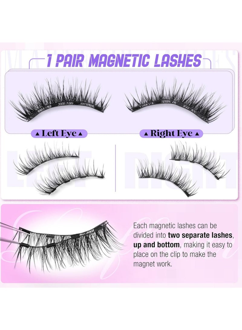 Dougez Magnetic Eyelashes with Applicator Natural Magnetic Lashes Wispy False Eyelashes with Magnets Fairy Lashes No Need Glue Cat Eye Lashes - Image 3