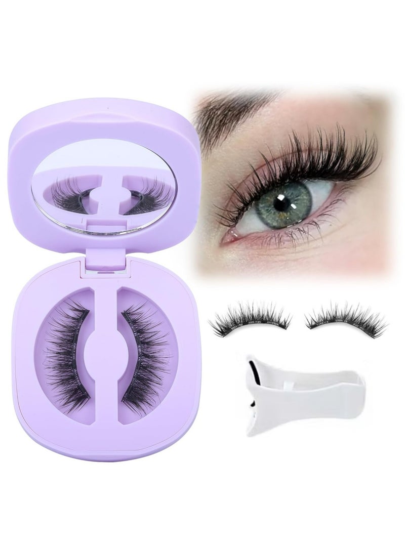 Dougez Magnetic Eyelashes with Applicator Natural Magnetic Lashes Wispy False Eyelashes with Magnets Fairy Lashes No Need Glue Cat Eye Lashes - Image 1