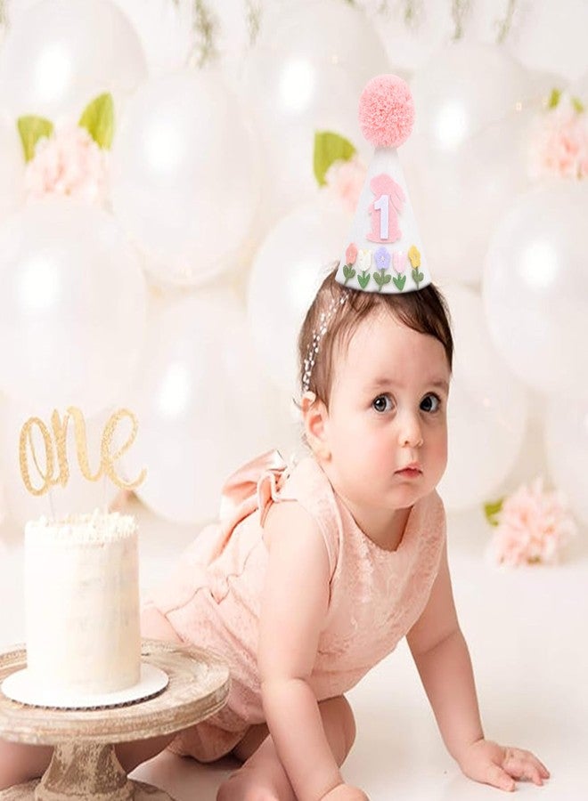 Agkvw Some Bunny Is One 1st Birthday Hat - Easter 1st Birthday Decorations for Girls, Floral and Rabbit First Crown, Spring Birth Decor - Image 3