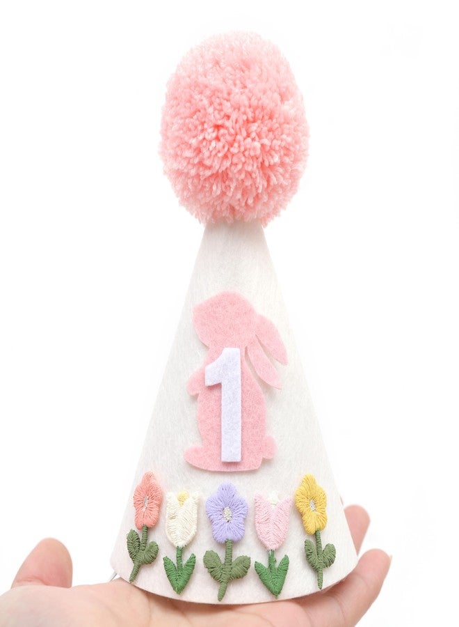 Agkvw Some Bunny Is One 1st Birthday Hat - Easter 1st Birthday Decorations for Girls, Floral and Rabbit First Crown, Spring Birth Decor - Image 5