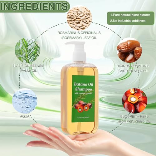Lucift Shampoo De Batana, Rosemary Oil Shampoo De Batana Para La Caida Del Cabello, Nourishing & Regenerating Hair-Soft and Fluffy for Men & Women (1pcs) - Image 3
