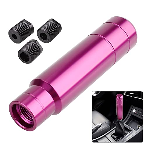 BARTOO Aluminum Weighted Manual Shift knobs, Long Stick Shift Knob Gear Shifter Knobs, Car Accessories Lever Cover Head Universal Shifter Knobs with 3 Threaded Adapters (Purple) - Image 2