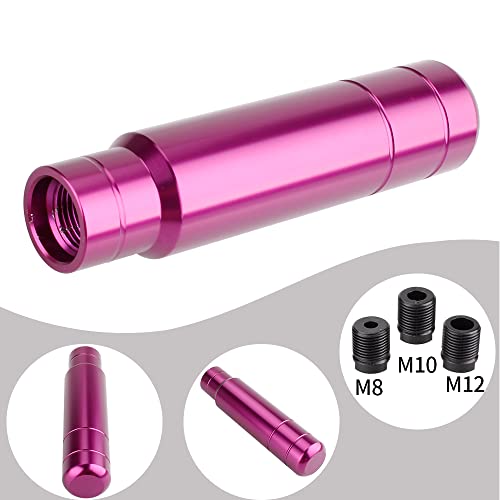 BARTOO Aluminum Weighted Manual Shift knobs, Long Stick Shift Knob Gear Shifter Knobs, Car Accessories Lever Cover Head Universal Shifter Knobs with 3 Threaded Adapters (Purple) - Image 5