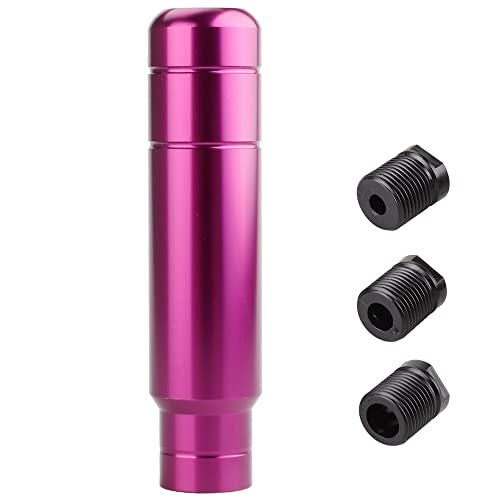 BARTOO Aluminum Weighted Manual Shift knobs, Long Stick Shift Knob Gear Shifter Knobs, Car Accessories Lever Cover Head Universal Shifter Knobs with 3 Threaded Adapters (Purple) - Image 1