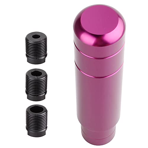 BARTOO Aluminum Weighted Manual Shift knobs, Long Stick Shift Knob Gear Shifter Knobs, Car Accessories Lever Cover Head Universal Shifter Knobs with 3 Threaded Adapters (Purple) - Image 4