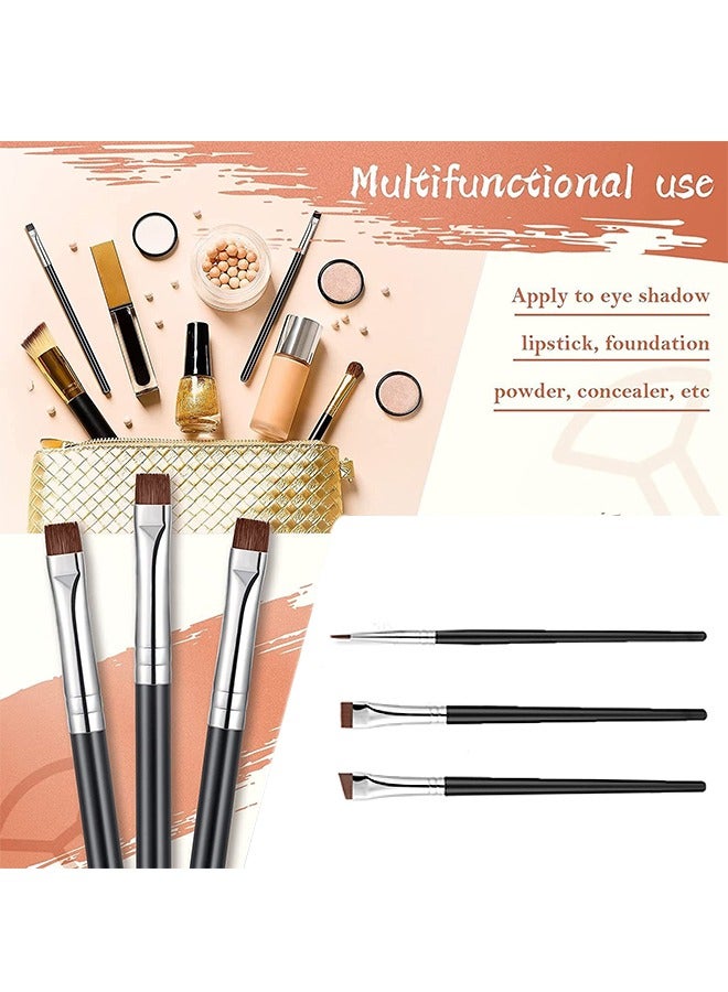 3 Pcs Eyeliner Brush Eyeliner Applicator Tool, Fine Angled and Ultra Thin Slanted Makeup Brushes, for Professional Beauty Cosmetic Tool (Black) - Image 4