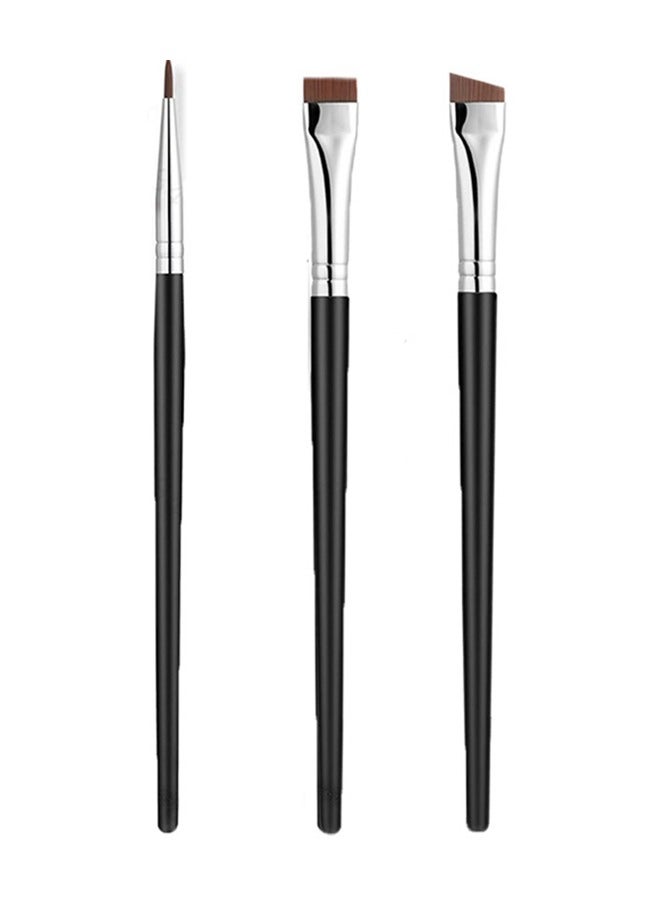 3 Pcs Eyeliner Brush Eyeliner Applicator Tool, Fine Angled and Ultra Thin Slanted Makeup Brushes, for Professional Beauty Cosmetic Tool (Black) - Image 1