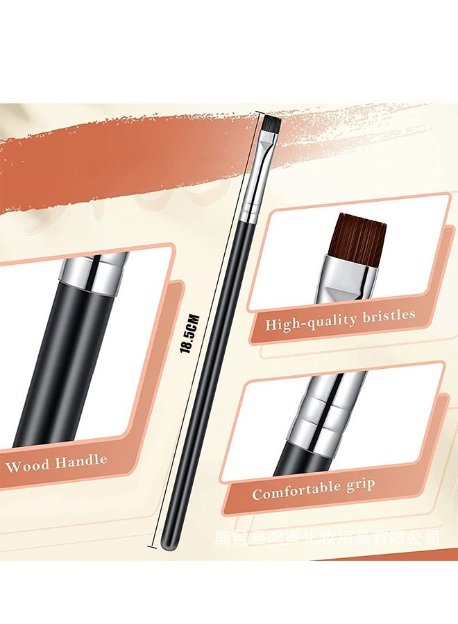 3 Pcs Eyeliner Brush Eyeliner Applicator Tool, Fine Angled and Ultra Thin Slanted Makeup Brushes, for Professional Beauty Cosmetic Tool (Black) - Image 2
