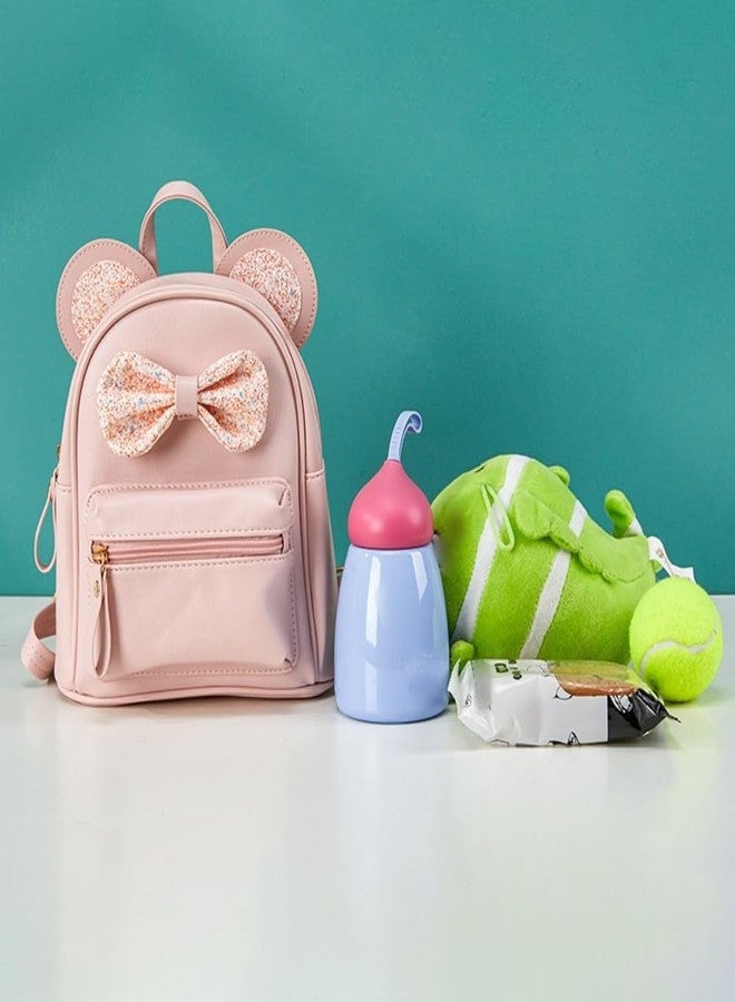XMHRUYI Little Girls Cute pink mini multi-functional backpack with mouse ears and sequin bow (Pink) - Image 4