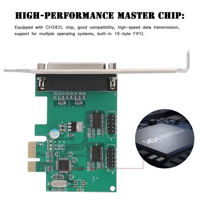 SaiRetail.Com DualSerial 2 Port + 1 Parallel Port PCI Express Card, PCIe Serial Port, Parallel Port Combo Card PCI Express Card Compatible with 16C450/16C550 UART - Image 5