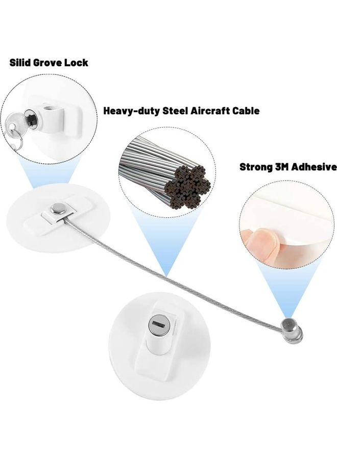 Refrigerator Door Lock with 2 Keys - White Color - Image 3