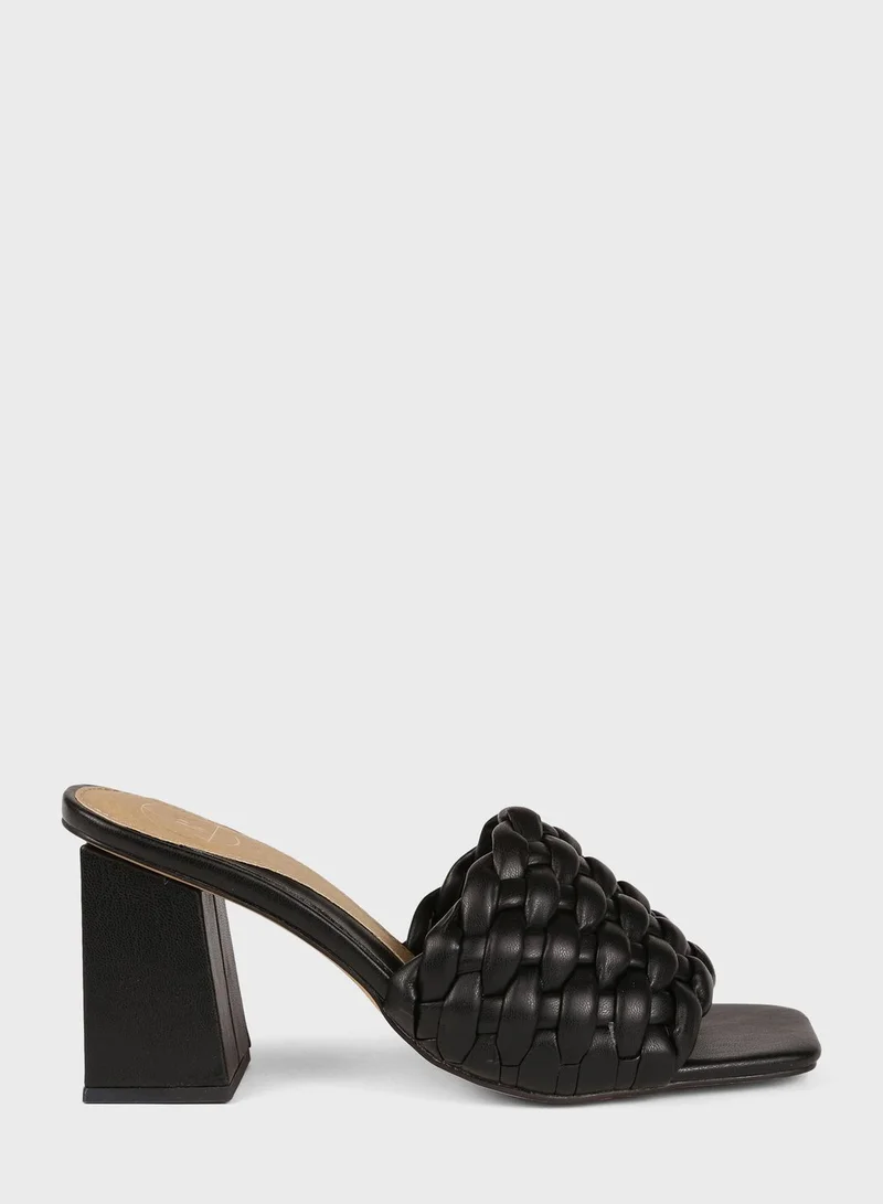 Missguided Braided Block Heel Mule Sandals