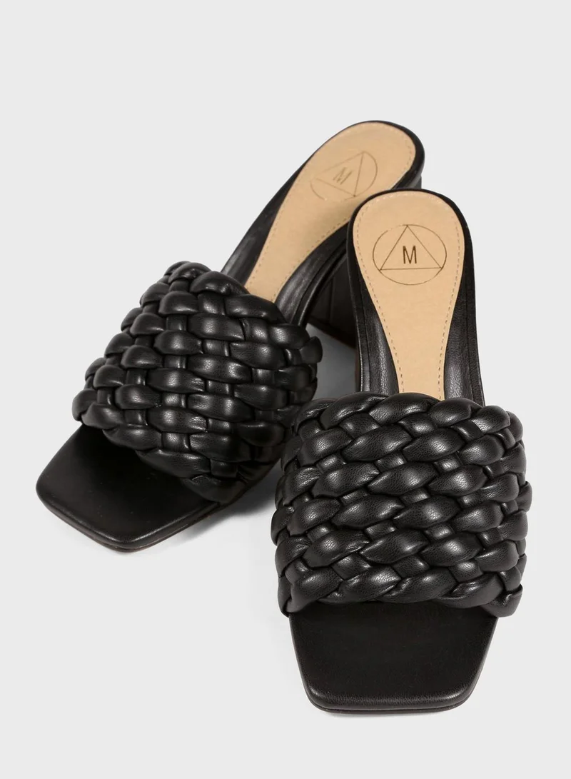 Missguided Braided Block Heel Mule Sandals