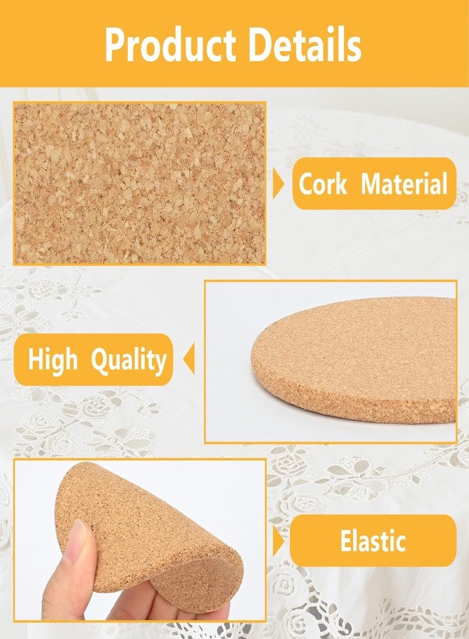 veonly 200 Pcs Cork Coasters for Drinks, 4" Round Absorbent & Reusable Cork Coasters Bulk, Anti-Slip and Heat-Insulating, for Kitchen Table Home Office - Image 3