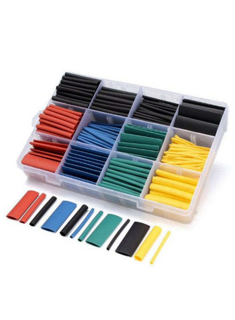530pcs Heat Shrink Tubing Kit Insulation Shrinkable Tube Assortment Electronic Polyolefin Wire Cable Sleeve Tubes 2:1 Ratio for Wire Cable Wrap and Protection  - Image 1