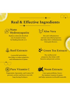 Perfora Awake Toothpaste - Lemon Mint, 300G (3X 100G) | Active Freshness Cavity Prevention | Vitamin Enriched Sls & Fluoride Free Tooth Paste |N-Ha For Teeth Remineralisation |Healthy Gums & Oral Care  - Image 4