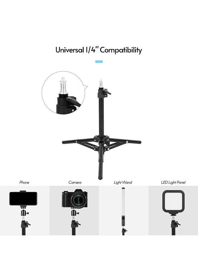 Generic - Adjustable Video Light Stand Tripod Stand 2-section 50cm Payload 1.5KG with Universal 1/4-inch Interface for Video LED Light Phone Holder Camera - Image 1