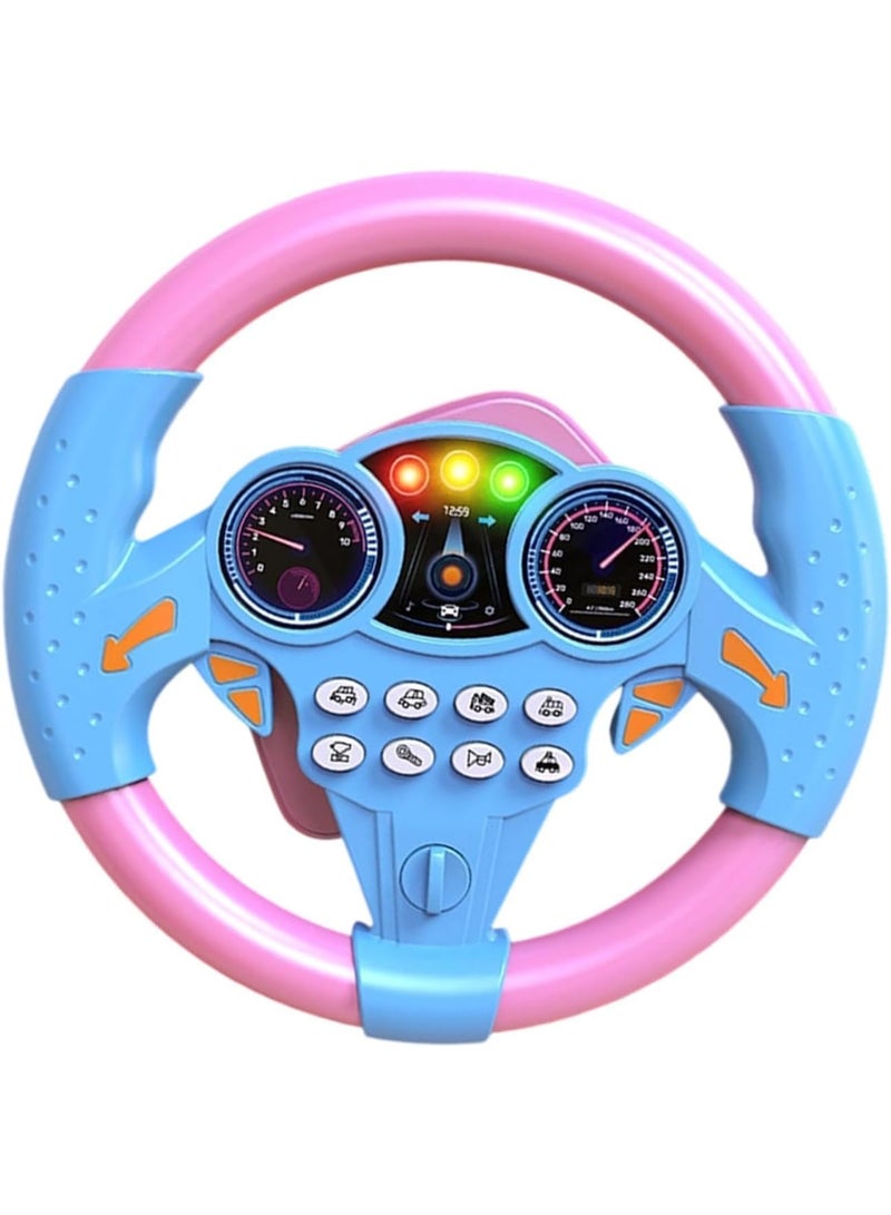 ARGT Kids Steering Wheel Toy with Lights & Sound | 360° Rotation Car Simulator for Toddlers | Suction Cup Mount | Educational Driving Toy for Boys Girls 3+ Years | Blue - Image 1
