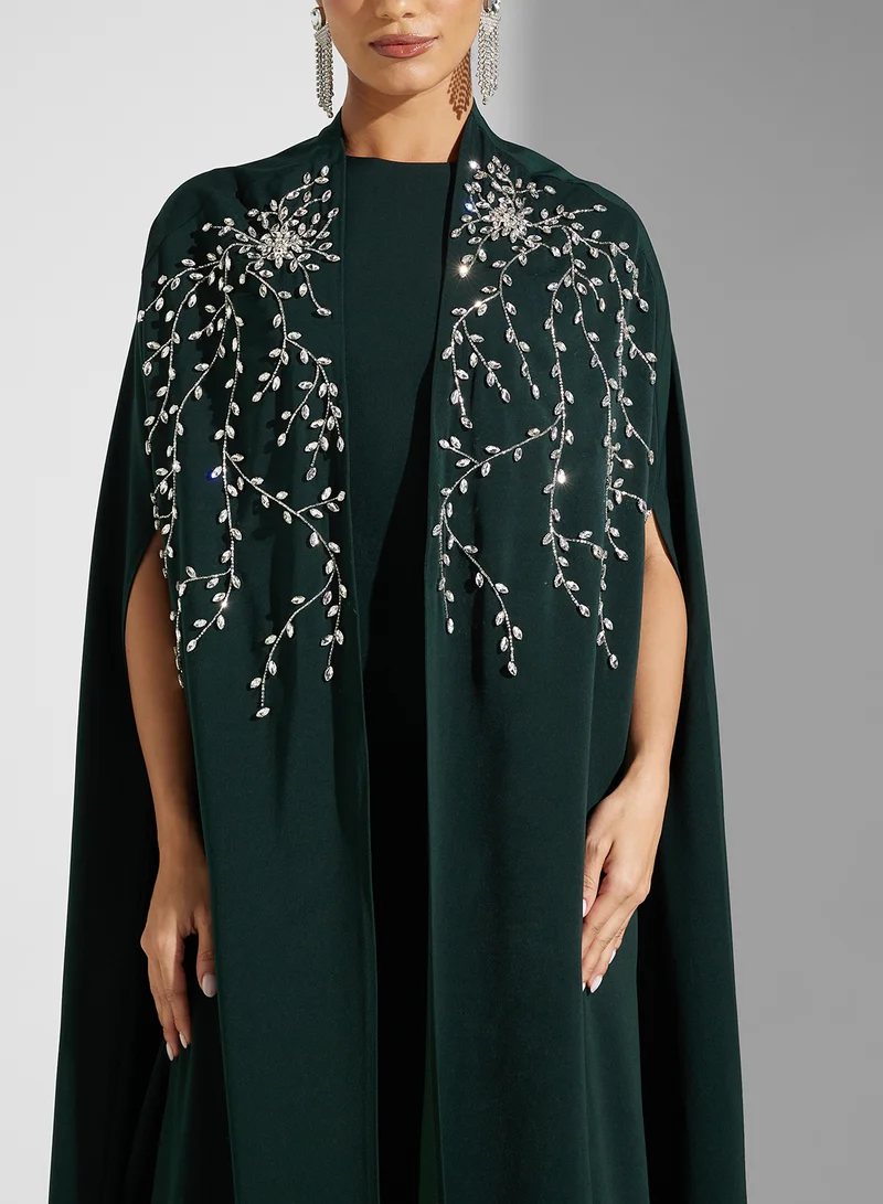 Akadia Fashion EMBELLISHED CAPE 2PCS CREPE DRESS