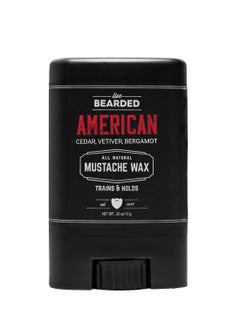 Live Bearded Live Bearded: Mustache Wax Stick - Made in the USA with All-Natural Ingredients - Beeswax, Lanolin, Jojoba Oil, Essential Oils - Medium Hold Mustache & Beard Wax for Men - American Scent, 0.35 Oz  - Image 1