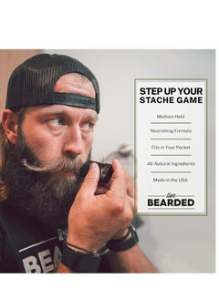 Live Bearded Live Bearded: Mustache Wax Stick - Made in the USA with All-Natural Ingredients - Beeswax, Lanolin, Jojoba Oil, Essential Oils - Medium Hold Mustache & Beard Wax for Men - American Scent, 0.35 Oz  - Image 3