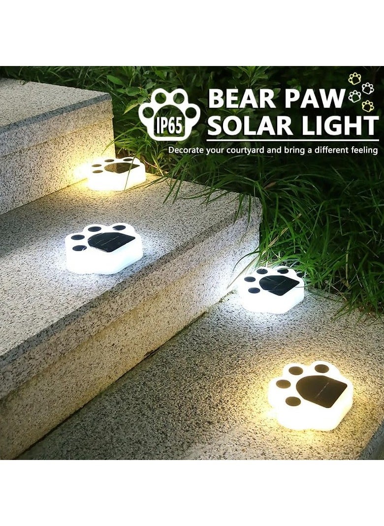 XVersion 4pcs Solar Led Lights Warm White, Decorative Lights for Garden, Waterproof Outdoor Pathway Lights Portable Outdoor Lights Walkway for Party, Home, Events Warm White - Bear Design  - Image 2