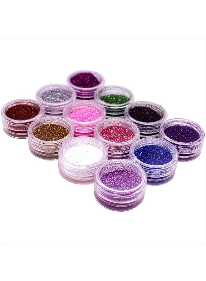 NYK1 Biodegradable Glitter for Gel Nail Art Pots Set, Ultra FINE DUST Powder, Face Paint Makeup, Hair, Shellac Nail Polish Craft, Festival Party Colors | Brush Body Tattoos Make Up Sets for Kids Children - Image 3