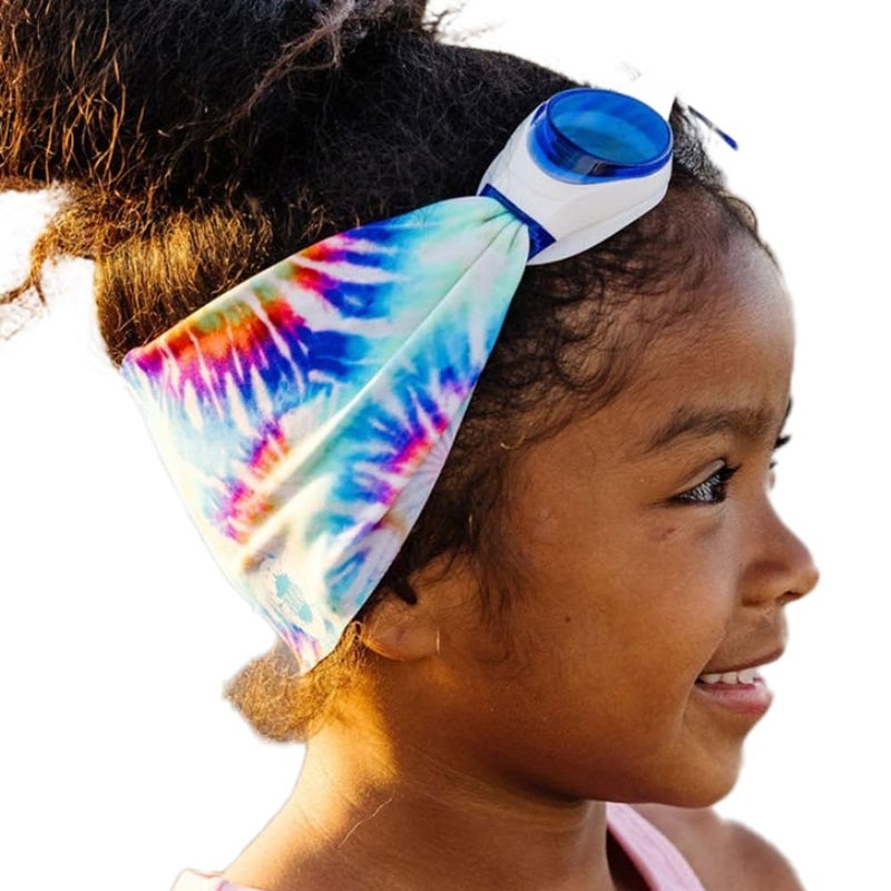 Splash Place KIDS SWIM GOGGLES with Fabric Strap - TIE DYE | Tangle-Free, Swimming Goggles for Kids, Comfy Fabric Strap Goggles - Tie Dye Goggles for Swimming - Image 1