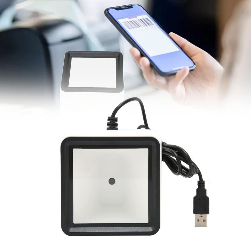 Hands Free Portable Barcode Scanner with High Accuracy Reading for Fast Scanning, Suitable for Mobile Payment, ABS Material White Color - Image 3