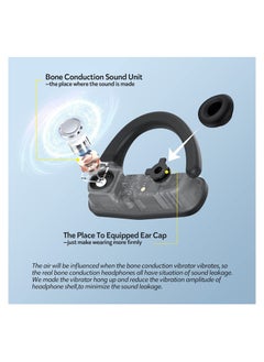 Dacom Water-resistant Wireless TWS Earbuds with Mic, Black - Bone Conduction Waterproof Sports Earphones Bluetooth Headphones Stereo  - Image 4