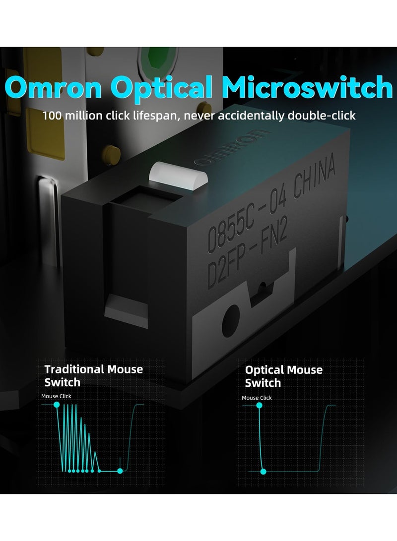 Attack Shark V5 Wireless Gaming Mouse with 42000 DPI -PAW3950 MAX Sensor -55g Ultra-Lightweight-Nordic 52840 MCU,Wired/BT/2.4GHz Wirelss Programmable Mouse for PC/Mac - Image 3