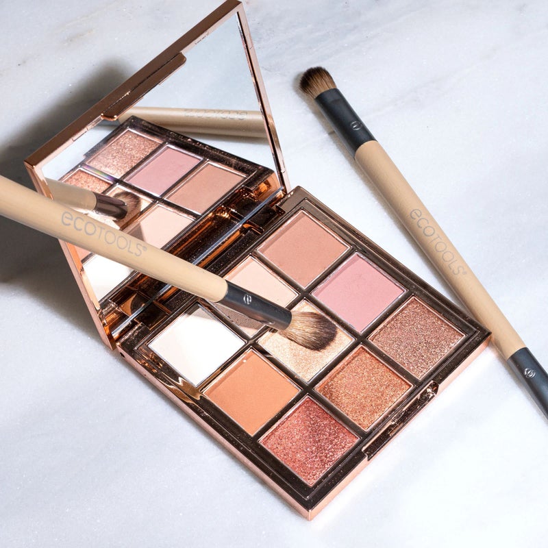 EcoTools Enhancing Eye Brush Set, Makeup Brushes For Liquid, Cream & Powder Eyeshadow & Eye Liner Application, Dual-Sided & Eco-Friendly, Synthetic Bristles, Cruelty-Free, 2 Piece Set - Image 5