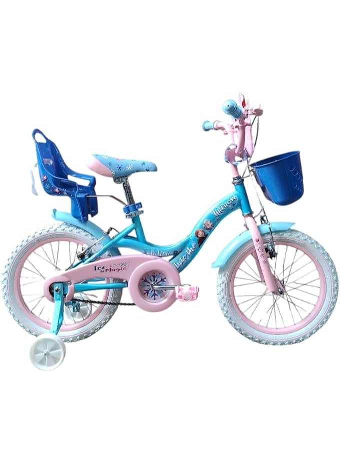 Kids Bike Girls Freestyle Bicycle 12 Inch with Training Wheels, with Kickstand Child's Bike, Pink - Image 1