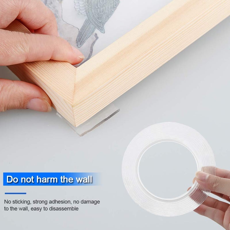 Generic 3METER / 1MM Reusable Double Sided Heavy Duty Tape- Multipurpose Transparent Strong Adhesive Wall Mounting Traceless Dual Side Tape for Posters, Carpets, Photo Frames, Kitchen,Office,Car  - Image 5