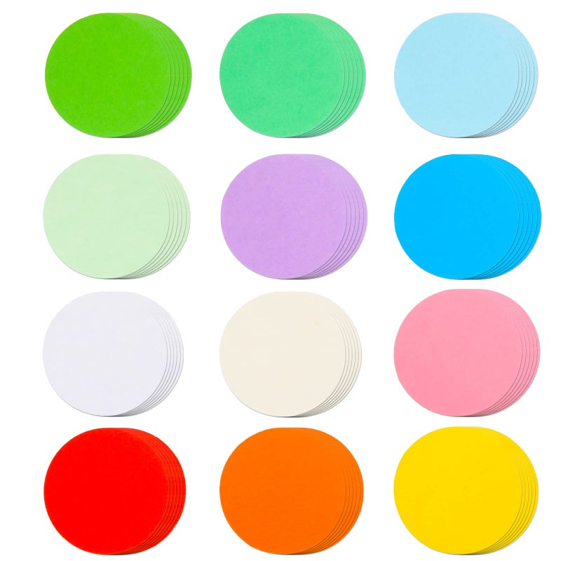 600 Pcs 2 Inch Round Cutouts Paper Circles Assorted Color Round CutOut Accents Construction Paper Circles Shape Die Cuts for DIY Craft Project Classroom Bulletin Board Decorations