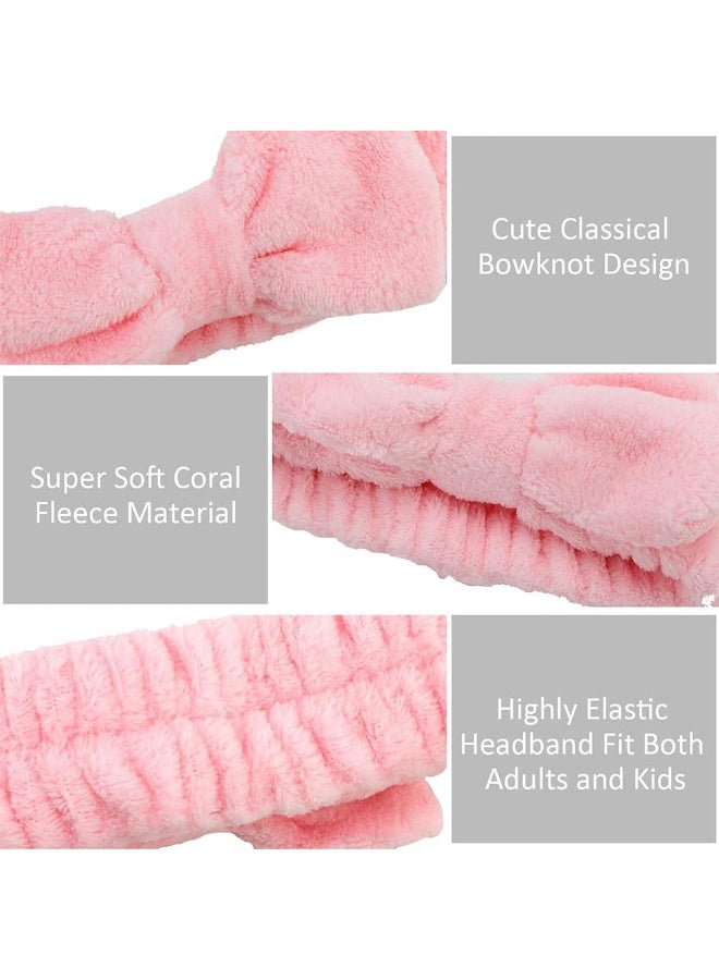 JZS Spa Bow Headband, Spa Headband Wrist Washband Scrunchies Cuffs Set for Washing Face, Towel Wristbands Hair Headband Face Wash Wristband for Women Girls Makeup - Image 3
