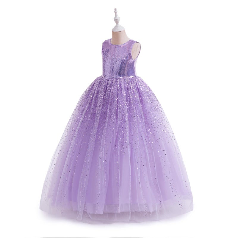 DPKM Flower Girls Sequin Dress Bridesmaid Sparkle Formal Wedding Party Birthday Kids Pageant Princess Prom Ball Gown - Image 4