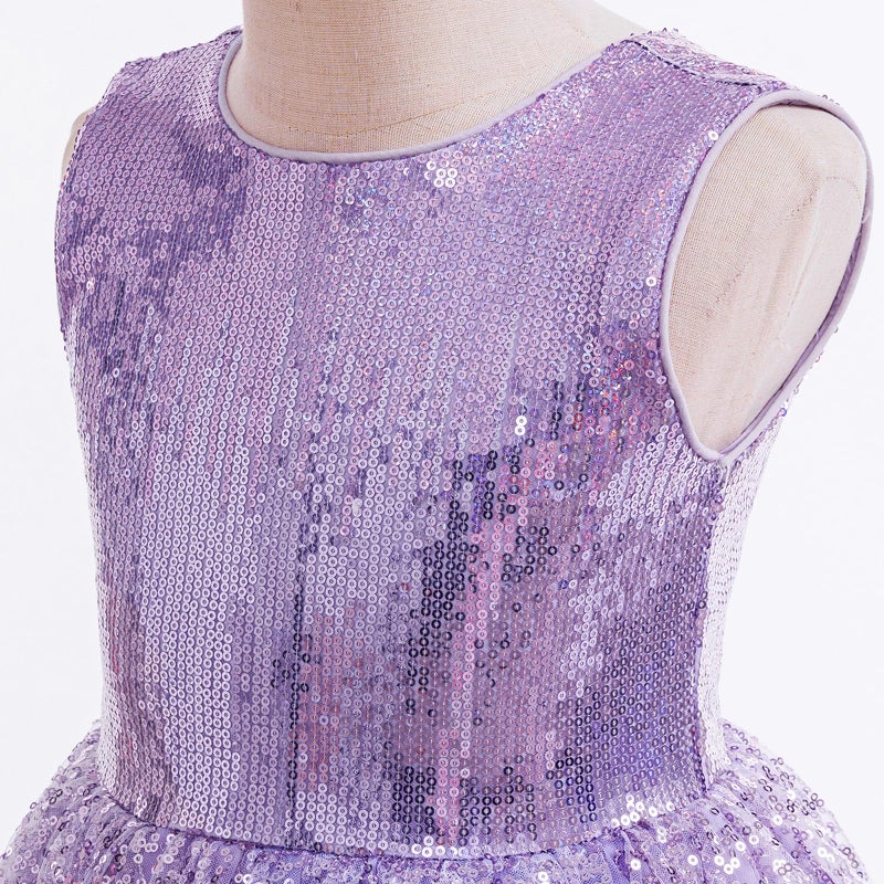 DPKM Flower Girls Sequin Dress Bridesmaid Sparkle Formal Wedding Party Birthday Kids Pageant Princess Prom Ball Gown - Image 2