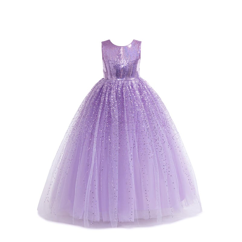 DPKM Flower Girls Sequin Dress Bridesmaid Sparkle Formal Wedding Party Birthday Kids Pageant Princess Prom Ball Gown - Image 1