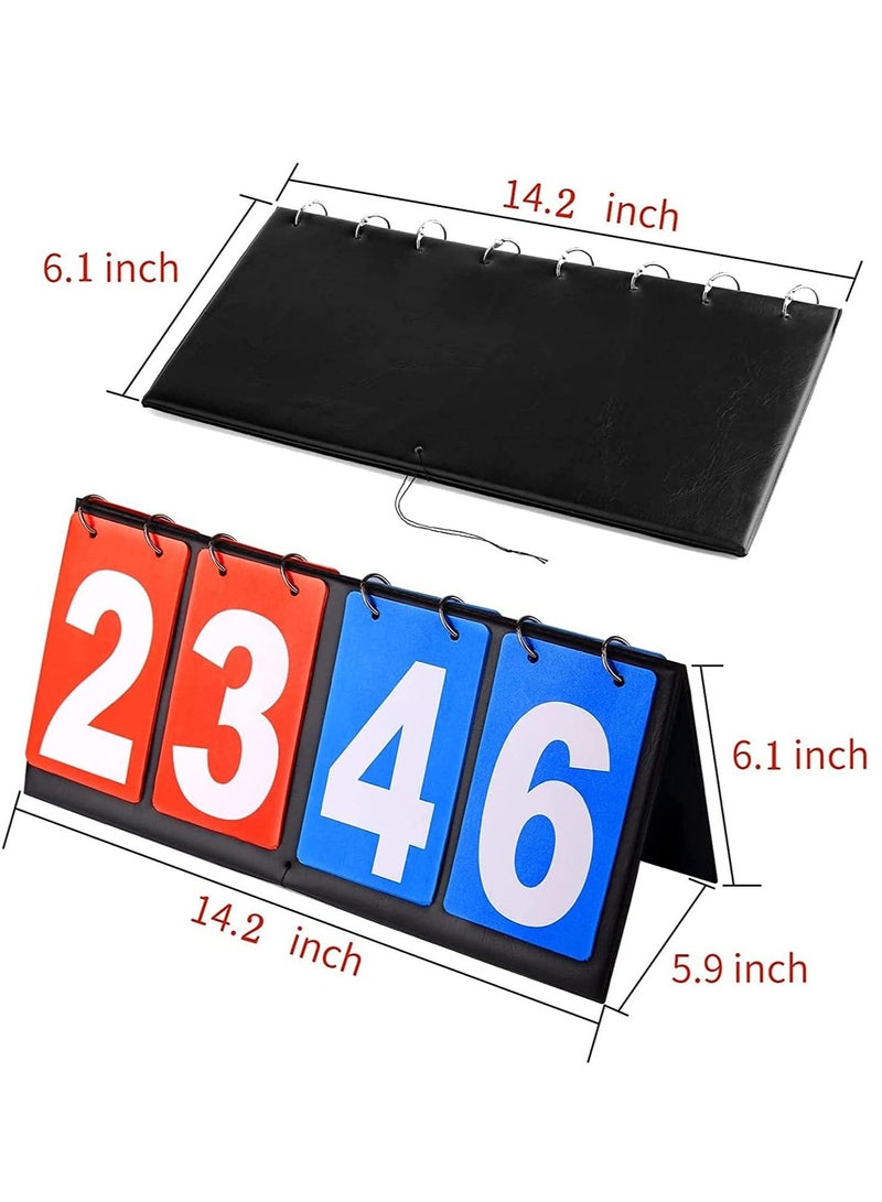 SYOSI Scoreboard 4-Digital Portable Table Top Scoreboard Flipper, Volleyball Basketball Table Tennis Sports Score Flip Scoreboard - Image 2