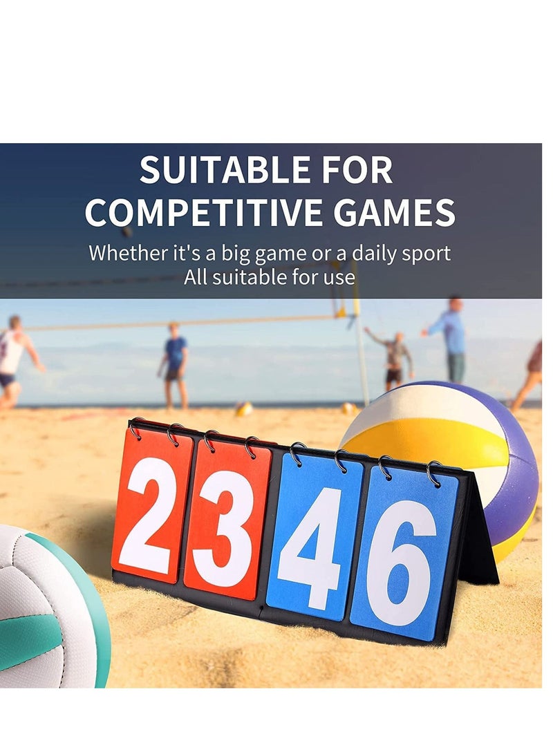 SYOSI Scoreboard 4-Digital Portable Table Top Scoreboard Flipper, Volleyball Basketball Table Tennis Sports Score Flip Scoreboard - Image 3
