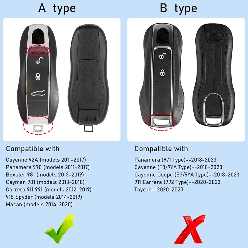 Jaronx Compatible with Porsche Key Fob Cover, Keys fob Shell Cover Compatible with Porsche Cayenne Panamera Macan Cayman 911 Accessories (Miami Blue) - Image 3