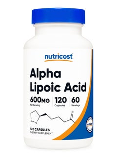 Nutricost Alpha Lipoic Acid 600mg Per Serving 120 Capsules, 60 Servings Dietary Supplement  - Image 1